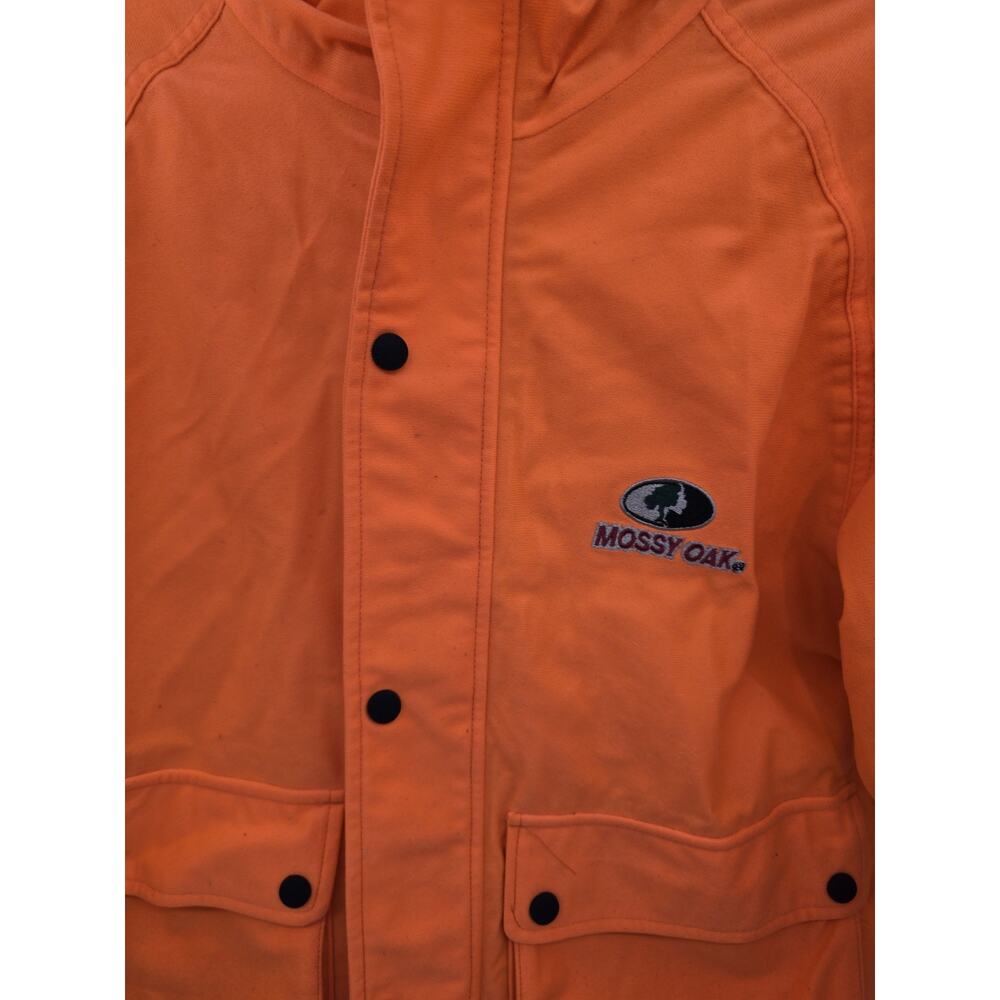 Mossy Oak Hooded Jacket Blaze Orange Hunting Outdoor Zip Up Men's Size Small - Picture 4 of 11